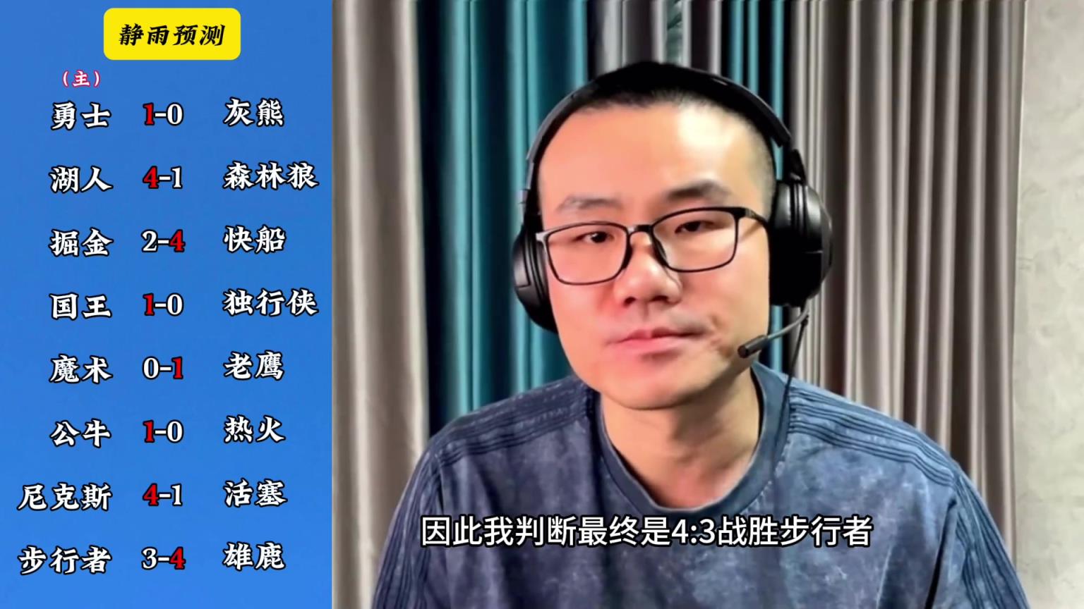 你同意嗎？靜雨對(duì)東西部季后賽球隊(duì)的預(yù)測(cè)：勇贏(yíng)熊 湖船尼鹿晉級(jí)